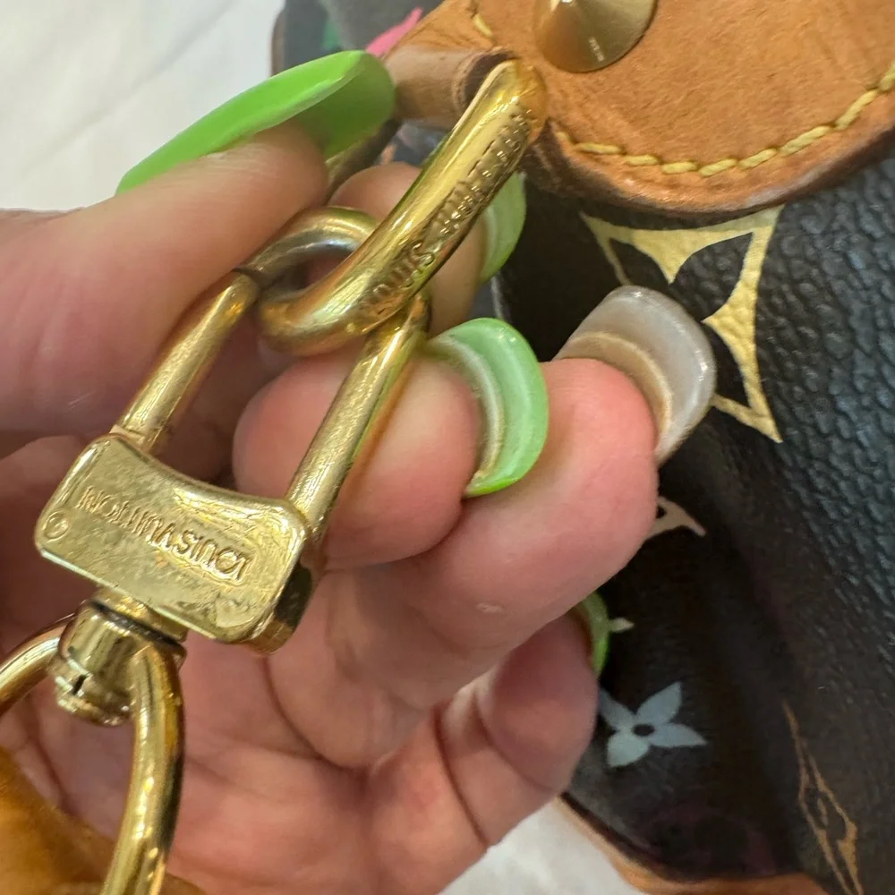 Authentic Louis Vuitton White Noir Multicolor Courtney MM bag